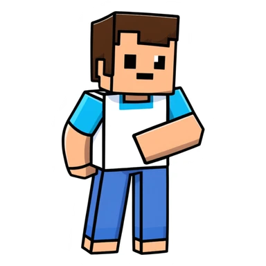 Minecraft Steve character in cartoon sticker style sticker