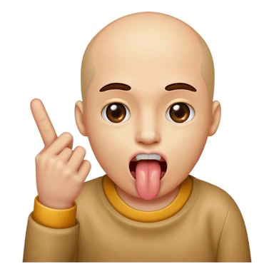 middle finger while sticking out tongue sticker