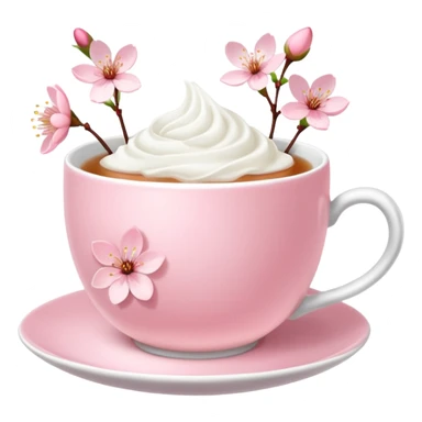 Cute Pastel pink Cherry Blossom Sakura Tea sticker