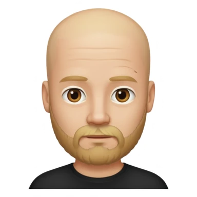 Bearded bald blonde man black shirt bald sticker