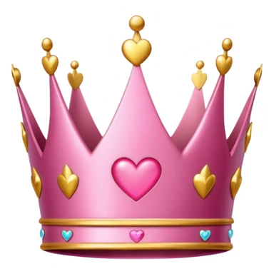 Crown little pink with heart sticker