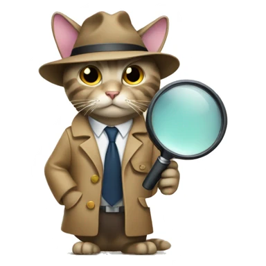 cat detective with magnifying glass  sticker