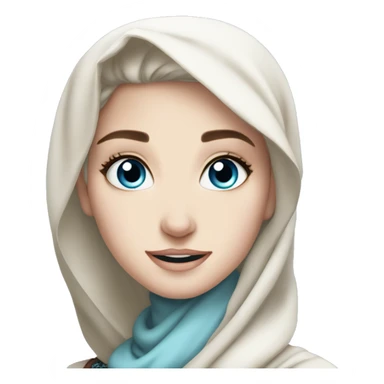 Hijabi elsa princess freckless blue eyes  sticker