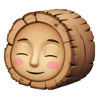 Log with sleeping head sticker