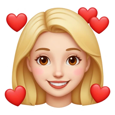Cara sonriente con emojis de corazón  sticker