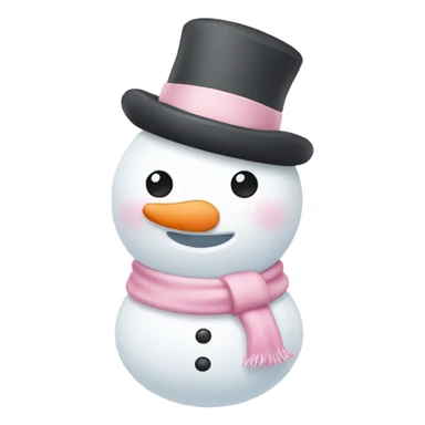Cute white and light pink snowman sticker