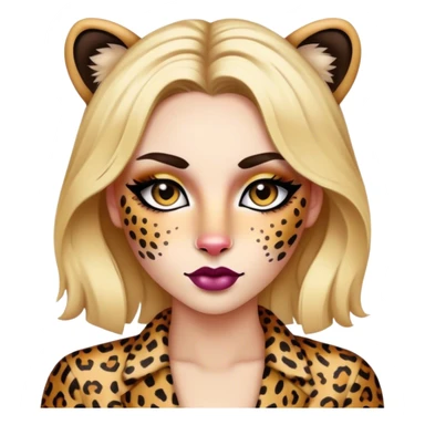 Leopard fashion and make up  sticker