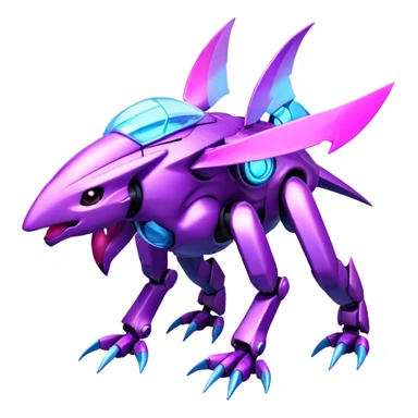 Futuristic Cool Cute Edgy Shiny Ethereal Legendary Digimon-Genesect-Palkia-hybrid full body sticker