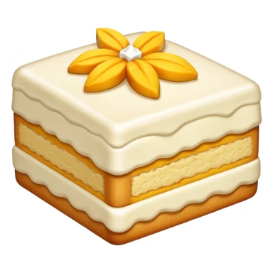 Piece of cake: vanilla biscuit, mango filling sticker