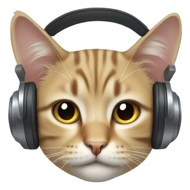 Cat with headphones sticker