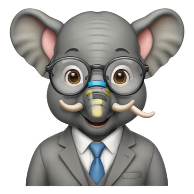 gözlüklü filler sticker