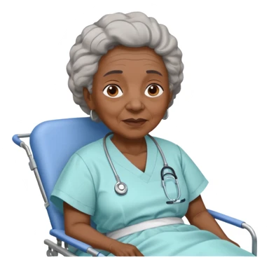 Old black woman with on stretcher sticker