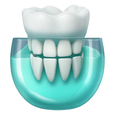 dentures in glass sticker