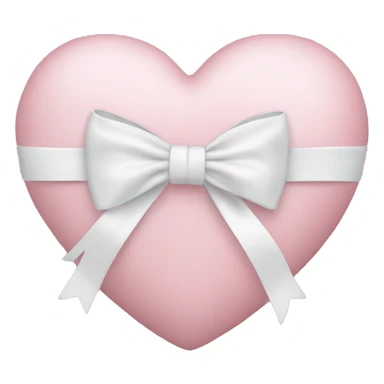 Pastel pink heart with white bow sticker