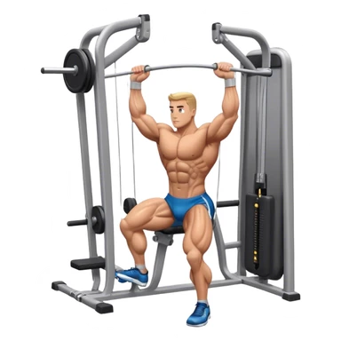 standing bodybuilder hip abduction cable machine exercise sticker