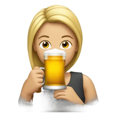 Woman drinking beer sticker