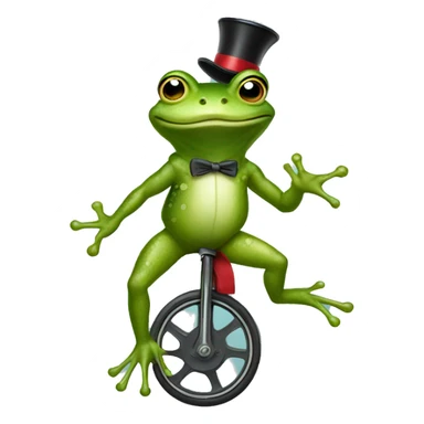 Frog on a unicycle sticker
