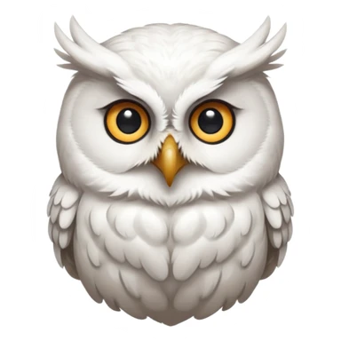 white olw half body, 45 degree lean head sticker