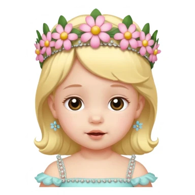 baby with flower tiara sticker
