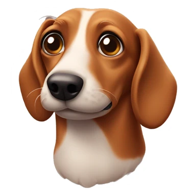 Sausage dog having mustache sticker