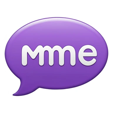 Purple Speech bubble sticker that says "me" in white letters  sticker