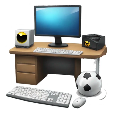 Gaming pc with keyboard and mouse on a computer desk sticker