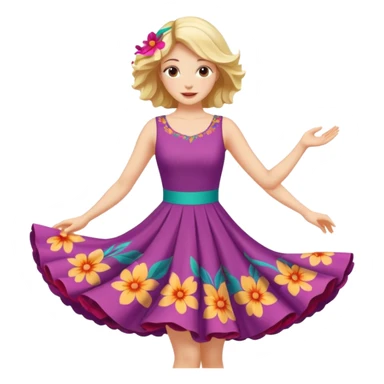 Woman Twirl summer circle dress sticker