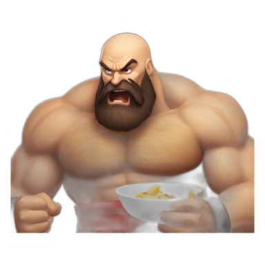 Zangief comiendo piñas sticker