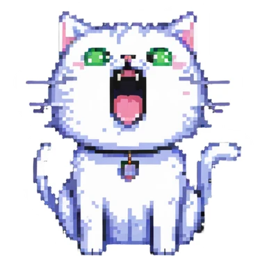 cute cat shouting 'Help!', expressive face sticker
