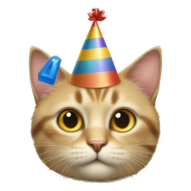 cat wearing a birthday hat winning at scrabble sticker