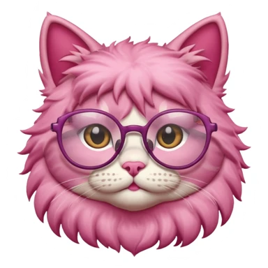 pink cat with glasses sticker