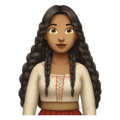metis girl long hair sticker