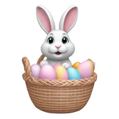 easter bunny with egg light pink basket sticker