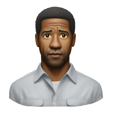 hyper realistic denzel washington wearing shirt sticker