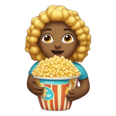 Big woman eating pop corn  sticker