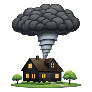 Tornado in storm with home sticker