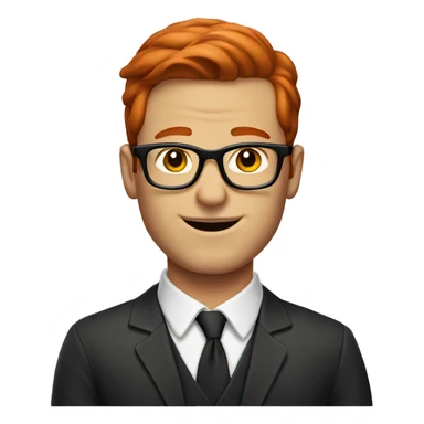 Redhead man with glasses clean shaven sticker