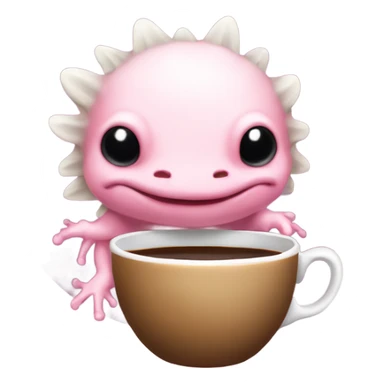 axolotl drinking coffee sticker