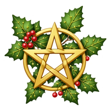 Pentacle with mistletoe  sticker