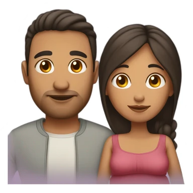 Latin pregnant wife and husband with no facial hair sticker