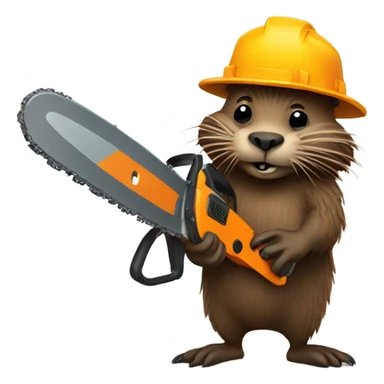 Beaver holding a chainsaw with dreadlocks  sticker