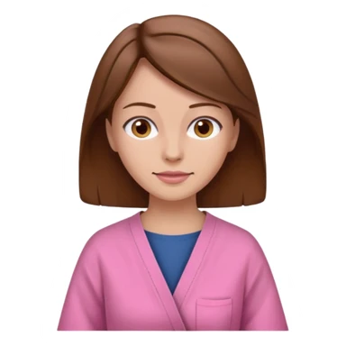 woman patient casual cloth brown hair oink cloth sticker