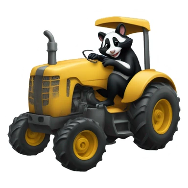 Skunk on a tractor sticker