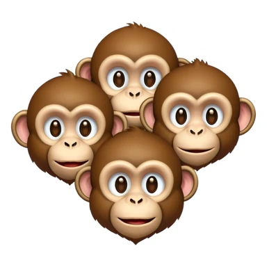 3 monkeys love sticker