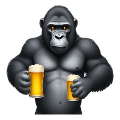 Gorilla holding beer sticker
