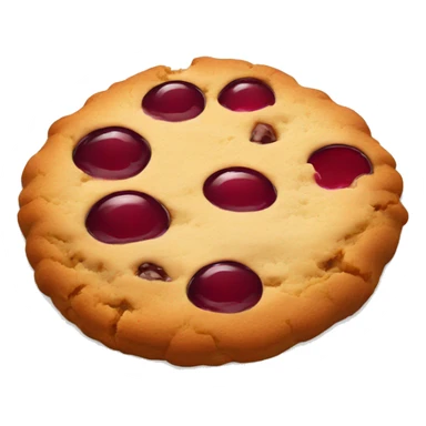 Cookie with jam spread on perfect circle sticker