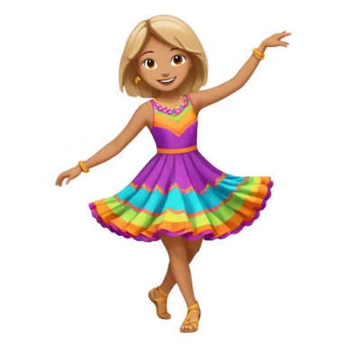Happy girl dancing full body sticker