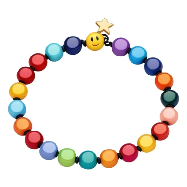 colourful round beaded bracelet with some star beads sticker