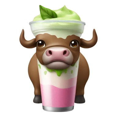 Bull with a smoothie sticker