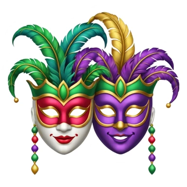 2 jesters masks for mardi gras sticker